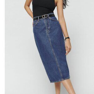 Reformation | Jayde High Rise Denim Midi Skirt - 29